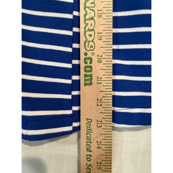 Andree By Unit Blazer Striped Knit Nautical Blue White Womens Medium - Picture 6 of 9